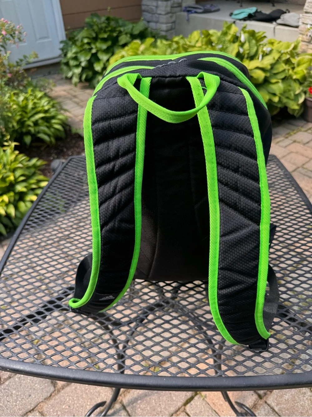 adidas Black and Neon Green Men's Backpack - Multi-Compartment Sport Pack